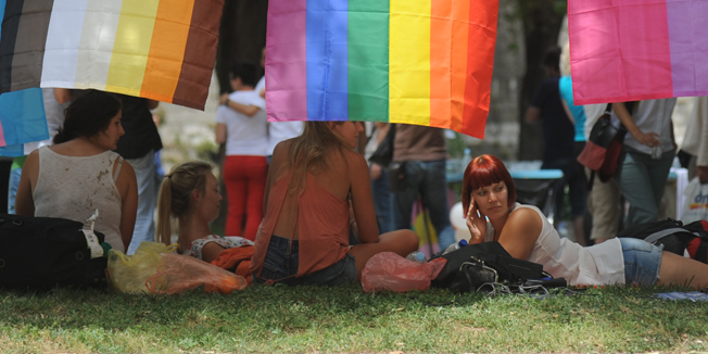 Split, 07.06.2014 - Okupljanje sudionika ovogodisnje Parade ponosa u parku Djardin